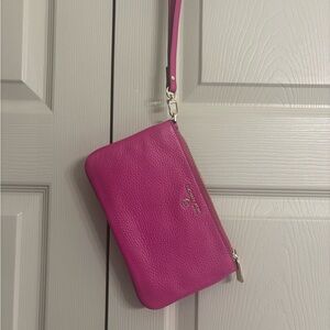 Michael Kors Fuchsia Pebbled Leather Wristlet